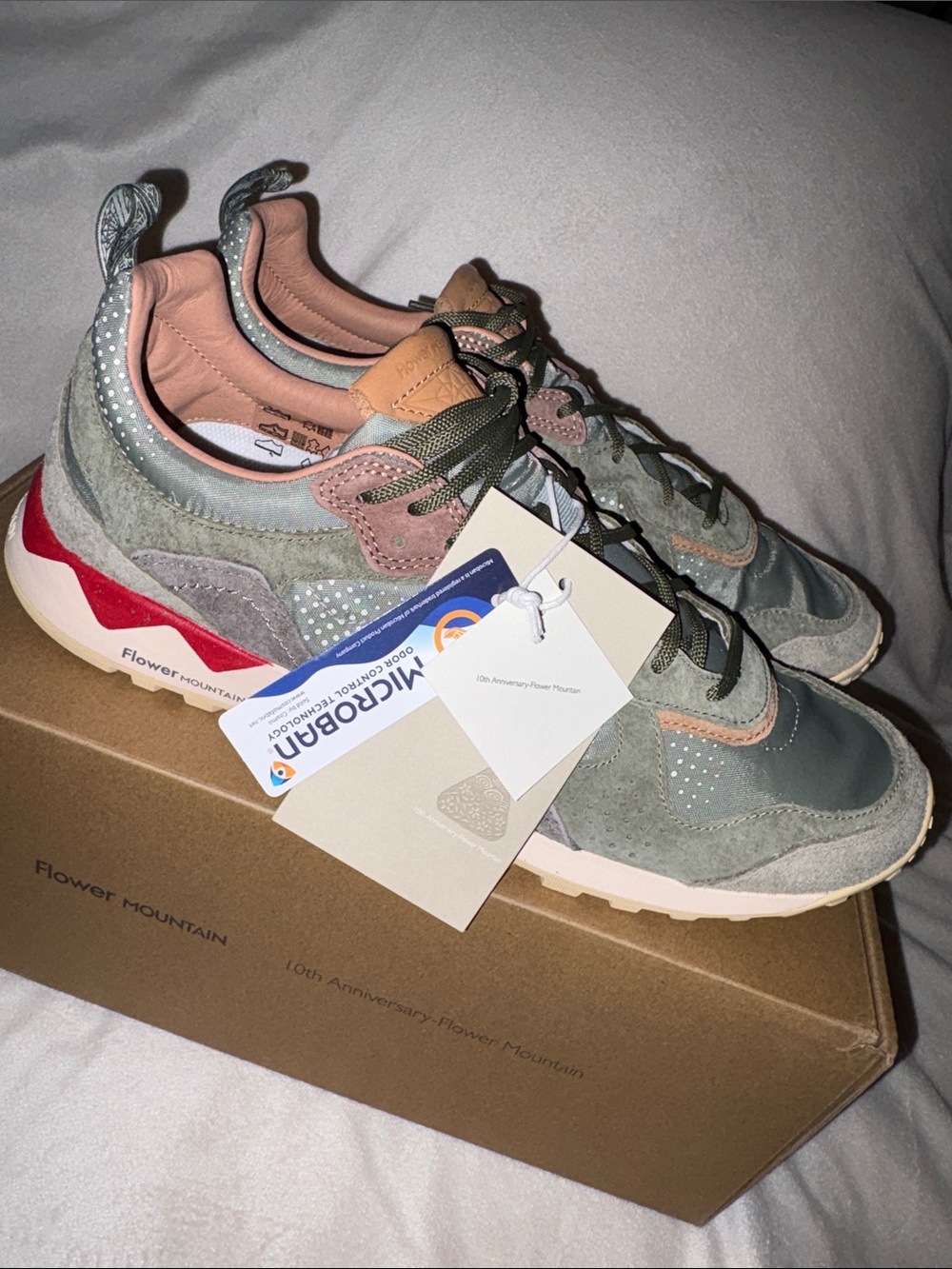 NWT Flower Mountain PUERH UNI LIMITED EDITION Suede technical fabric sneakers - Picture 10 of 15